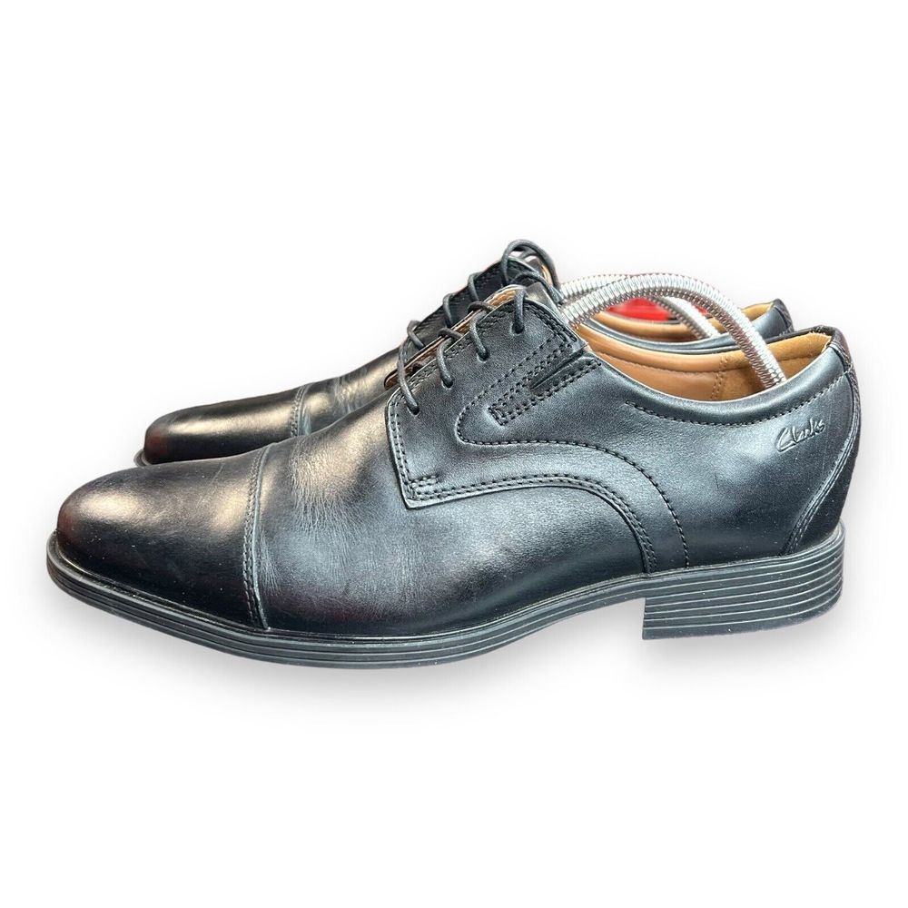 Clarks Men's 9.5 W Whiddon Cap Black Leather 26152912